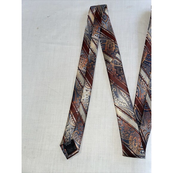 Stacy Adams Dress Tie Men’s Size 57” Brown Paisley 100% Microfiber Designer - Picture 7 of 12